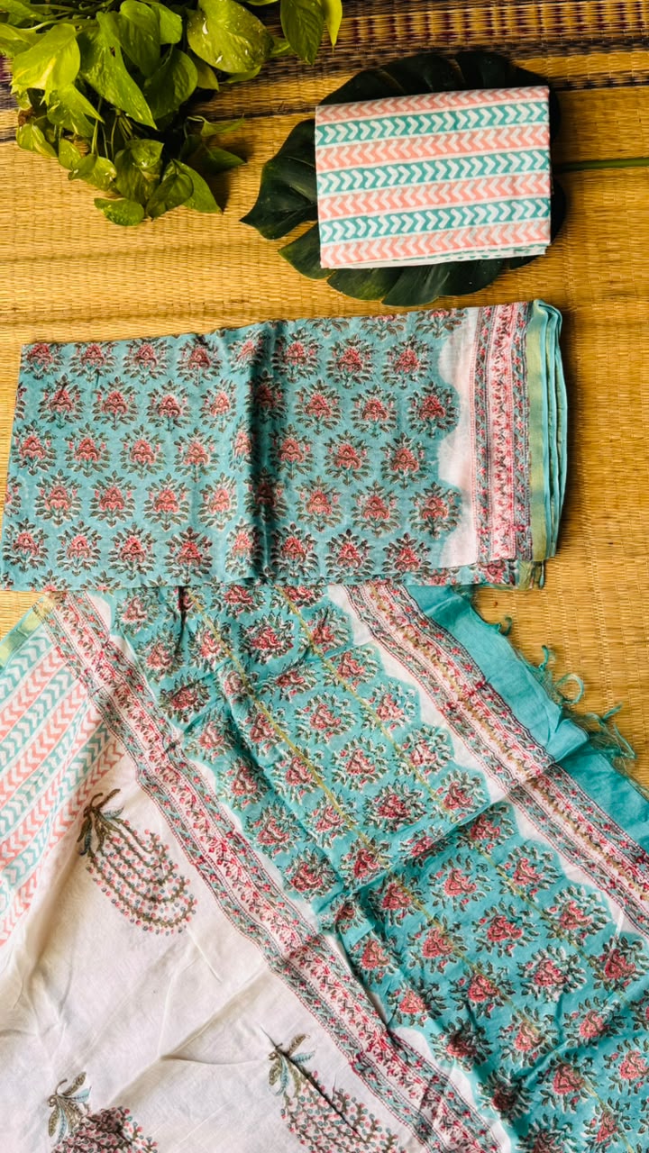 'Seeya' Unstitched Cotton Chanderi Suit