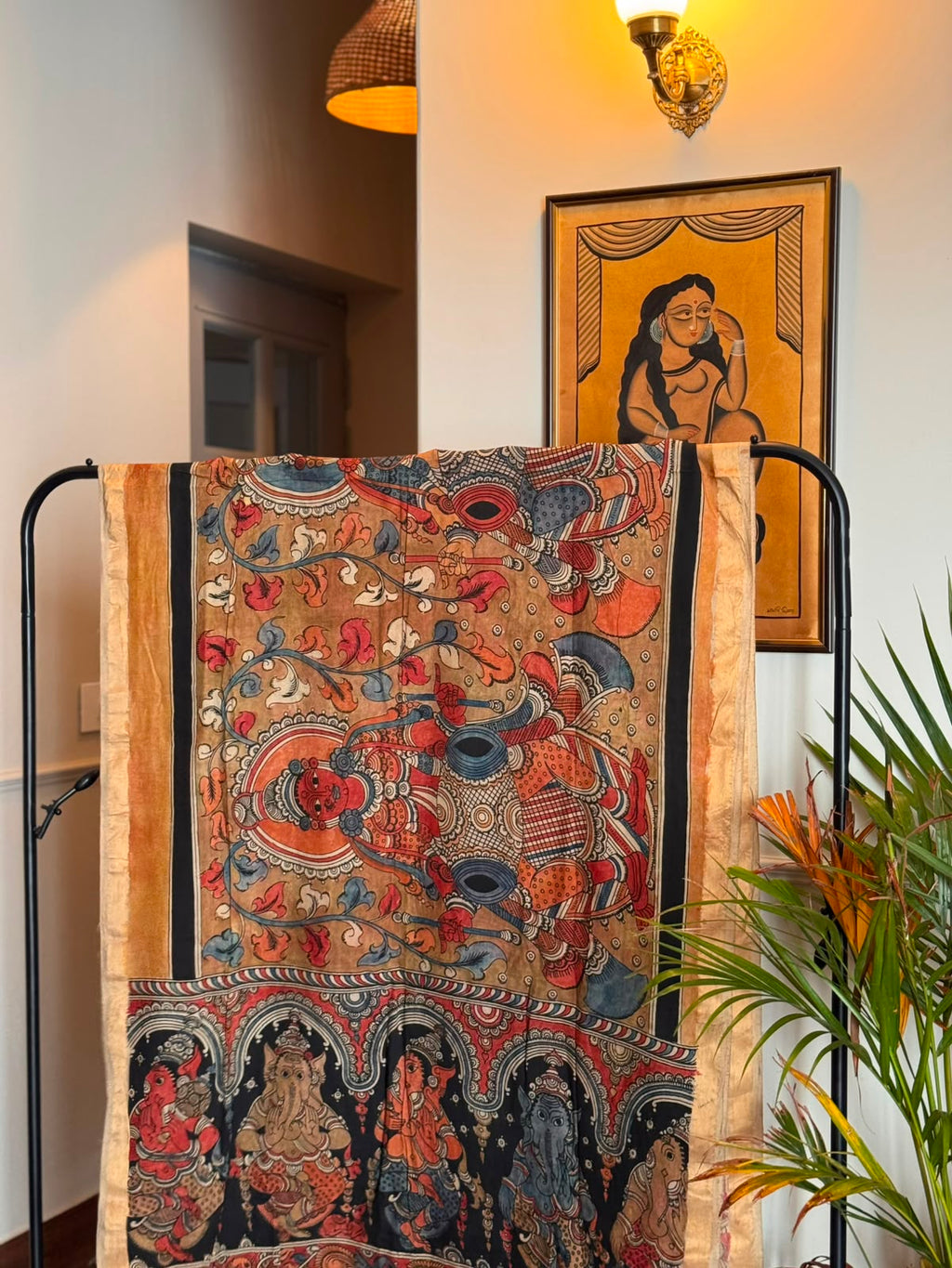 'Mohini' Red Kalmkari Duppatta