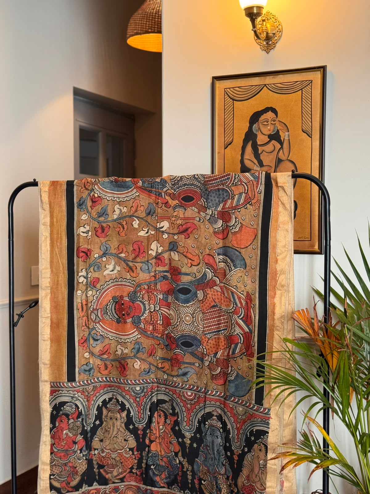 'Mohini' Red Kalmkari Duppatta