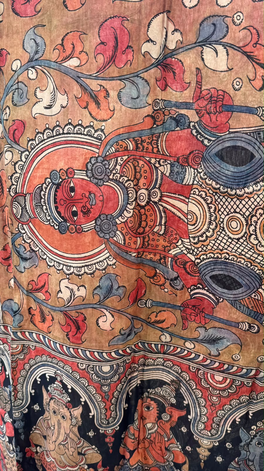 'Mohini' Red Kalmkari Duppatta