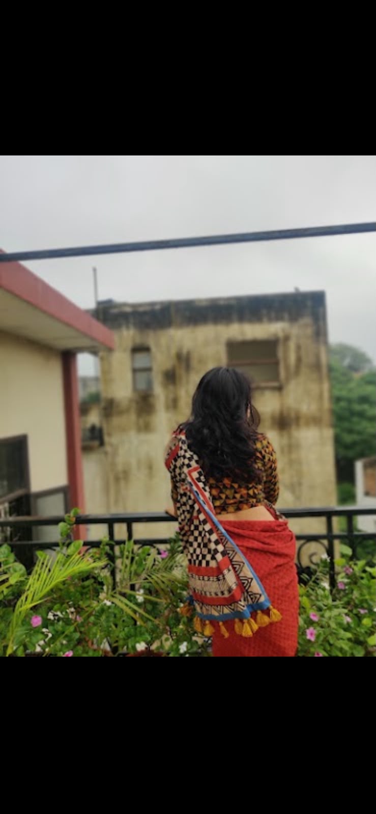 'Zara' Red Handblock Mul Cotton Saree