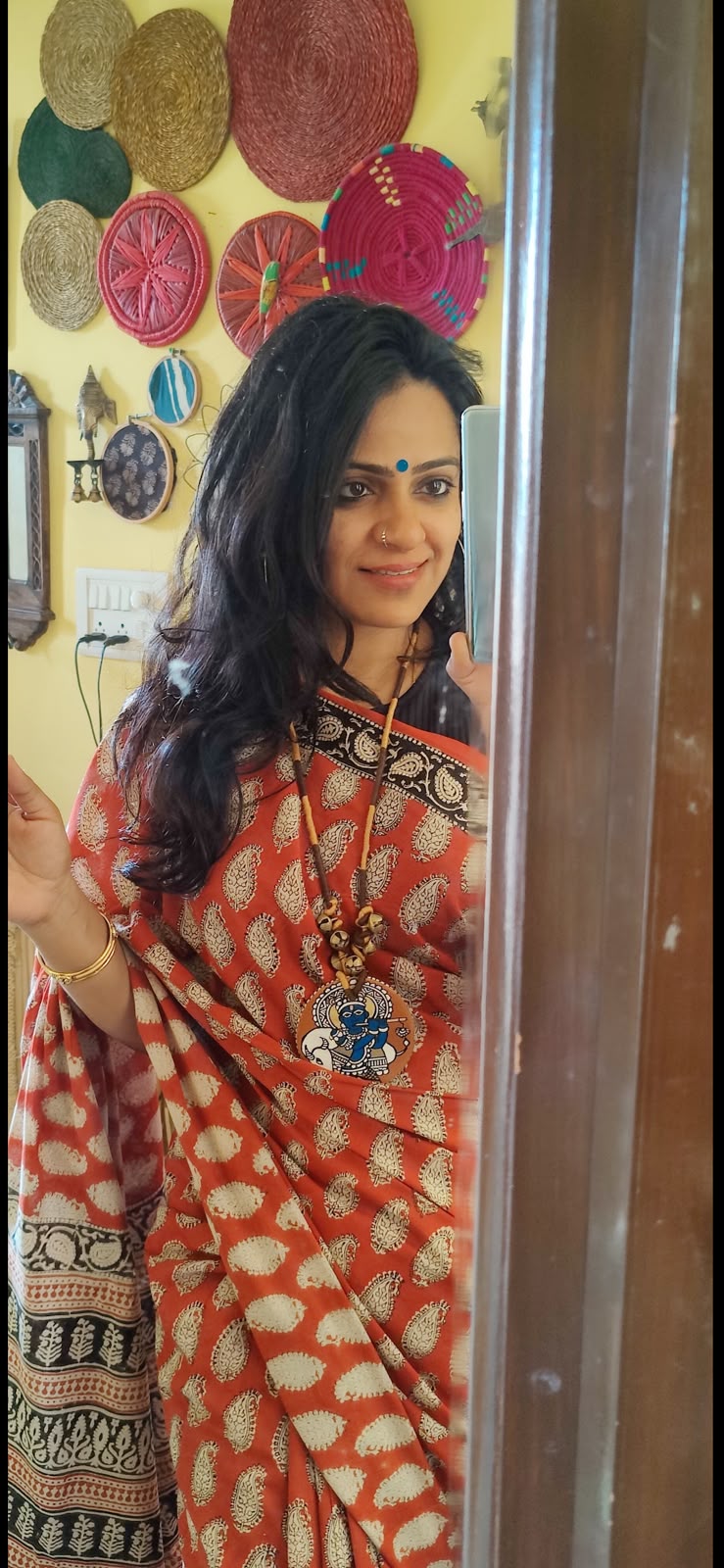 'Raktika' Red Mul Cotton Saree